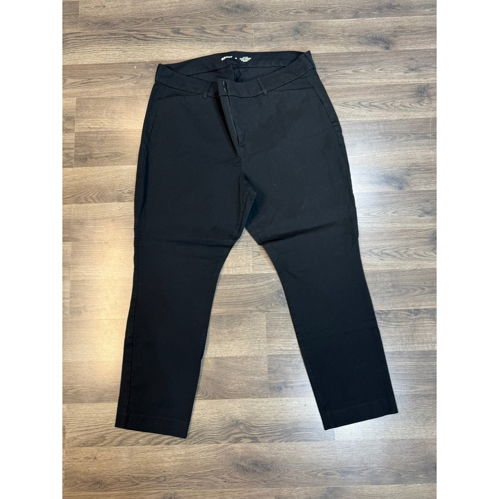 Old Navy Pixie Skinny High Rise Black Pants Size 18 Stretch Twill Workwear